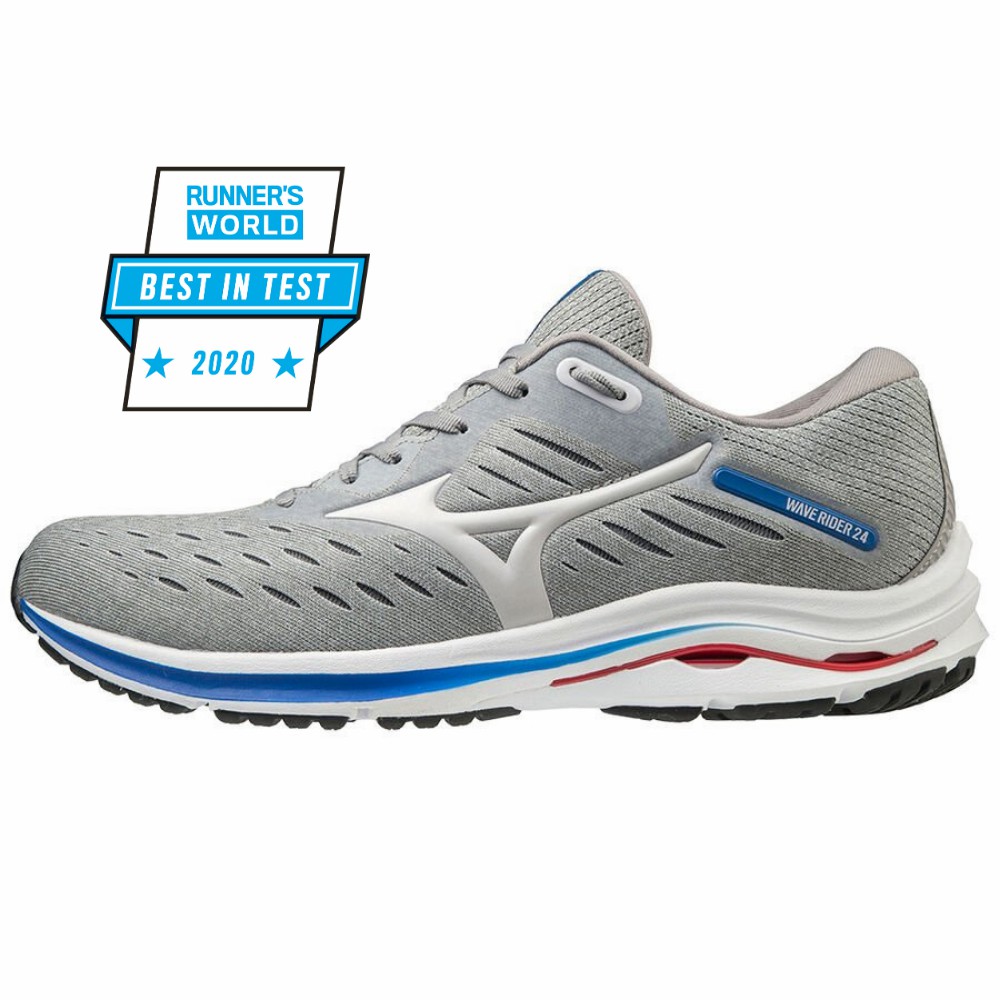 Sapatilhas Running Mizuno Wave Rider 24 - Homem - Cinzentas/Azuis - HVXRN9085